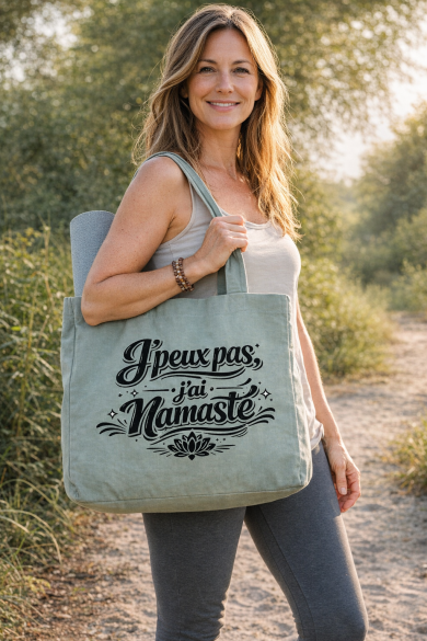 Totebag XXL - Yoga - 'J'peux pas j'ai Namaste'