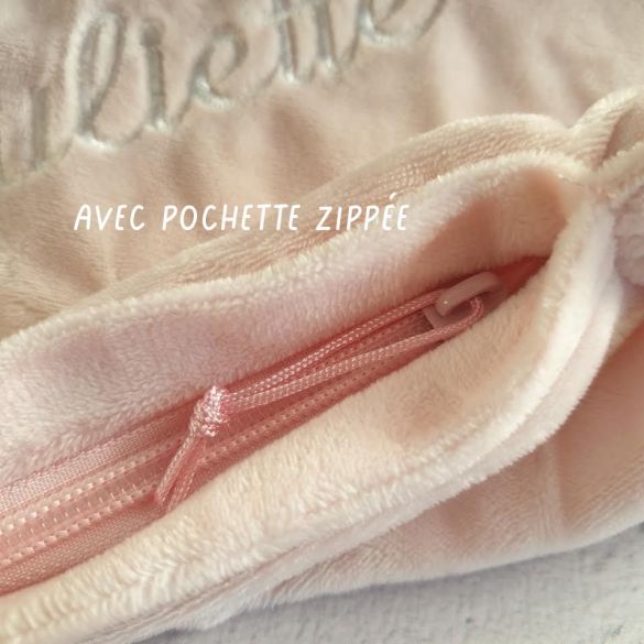 Doudou hochet personnalisé Lapin rose