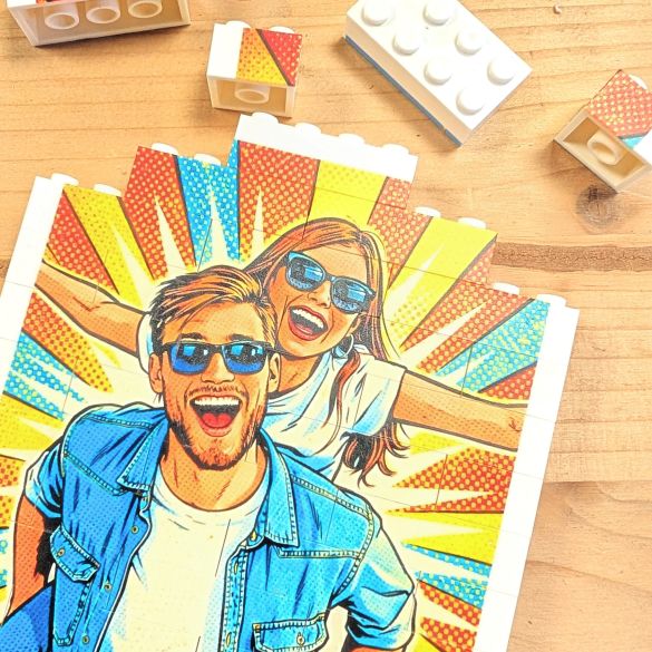 Cadre lego  Couple Pop Art