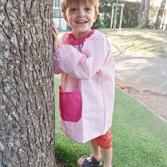 Blouse | tablier écolier personnalisé | Couleur rose