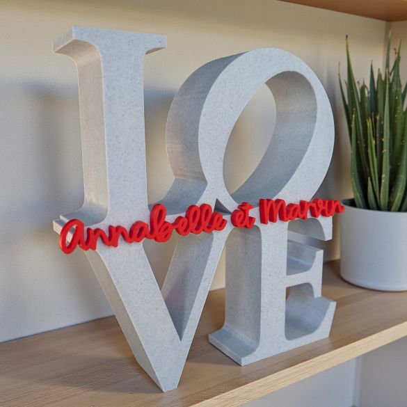 Sculpture déco LOVE personnalisé – Cadeau mariage, couple ou Saint-Valentin