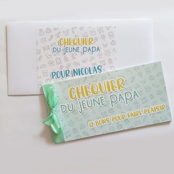 Chéquier du jeune papa - Cadeau original - Boîte à papa | Idée cadeau fête des pères