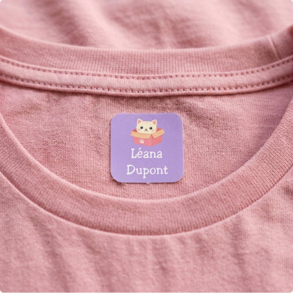 Étiquette vêtement personnalisée thermocollante – Kit d'étiquettes pour l'école, la crèche et les loisirs
