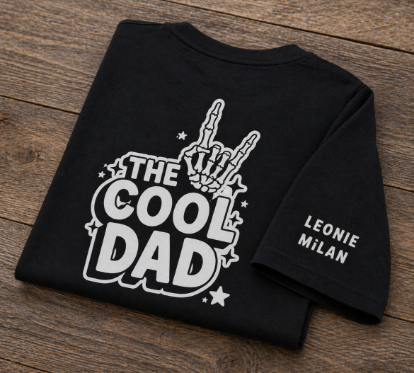Tshirt personnalisé Cool Dad - Cadeau original Fête des Pères avec prénom enfant