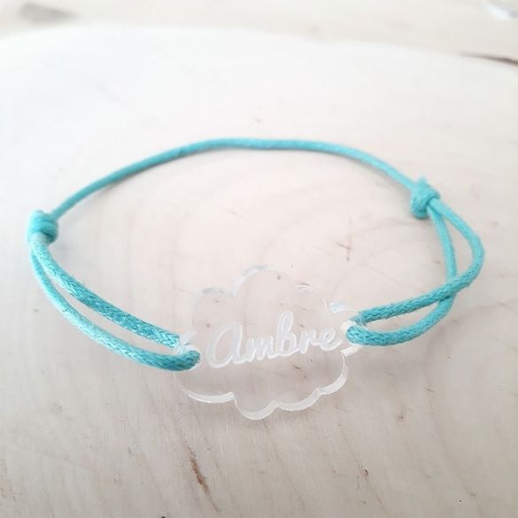 Bracelet gravé enfant personnalisable Nuage