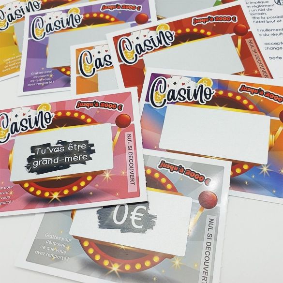 Ticket jeu à gratter "Casino"|annonce grossesse