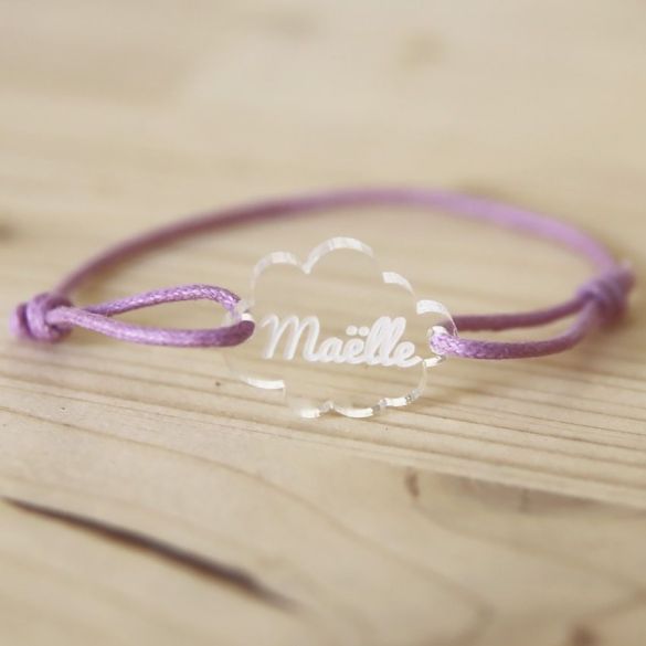 Bracelet gravé enfant personnalisable Nuage