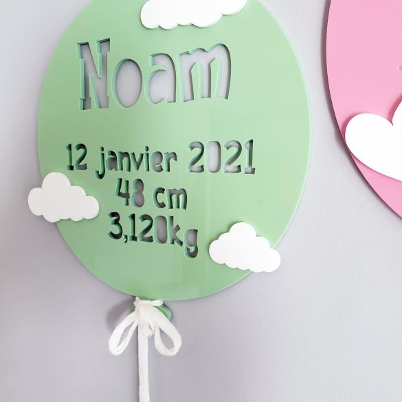 Ballon de naissance coloré personnalisé