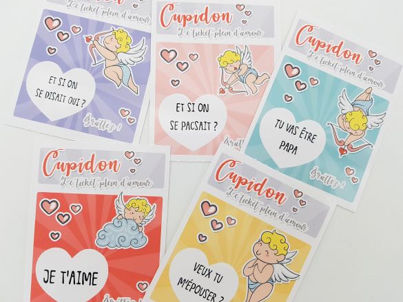 Carte à gratter Jeu Cupidon