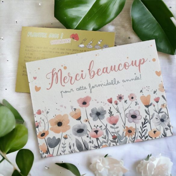 Pochette Merci pour cette année | Nounou | Atsem | Maîtresse | Crêche