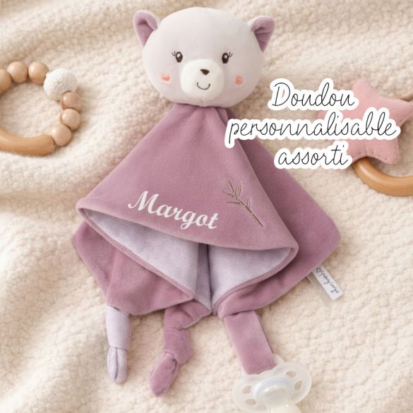 Attache tétine Bamboo  Chat