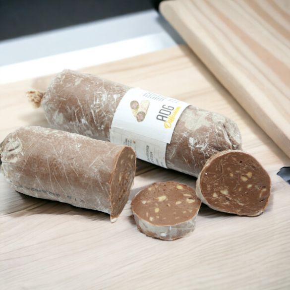Saucisson trompe l'oeil en chocolat avec emballage personnalisé ***édition Noêl***