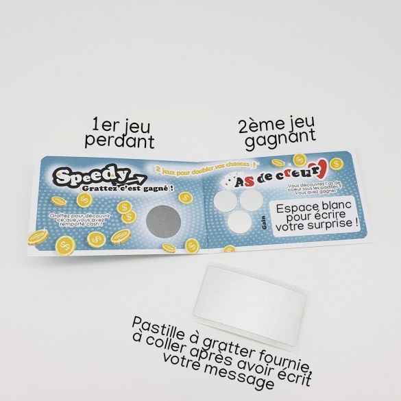 Mini ticket jeu à gratter inscriptible Jour de chance