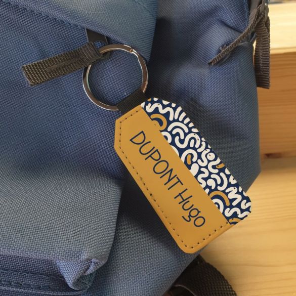Porte clé simili cuir personnalisé pour sac / cartable