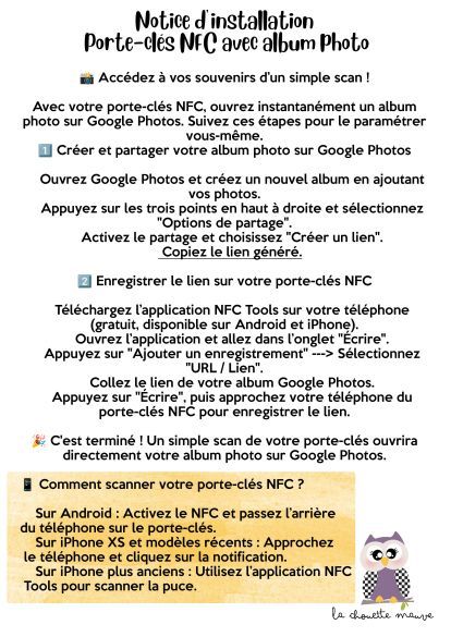Porte clés NFC Donut rose pour partager les photos avec vos proches !