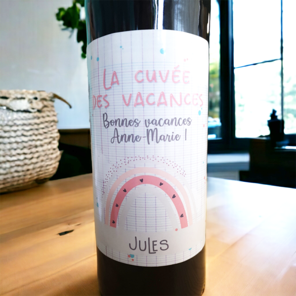 Etiquette bouteille vin Maitre cadeau maitresse nounou atsem