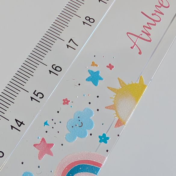 Règle d’école personnalisée – 20 cm – 15 motifs au choix