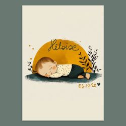 Affiche de Naissance Personnalisée - Calligraphie Artisanale à la Main