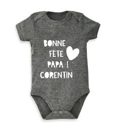 Body bébé personnalisé Bonne fête papa ! Coeur