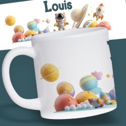 Mug résistant pour enfant Espace astronaute personnalisé