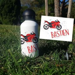 Gourde ou bouteille personnalisée pour enfant modèle Moto