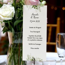 Menus en papier pour Mariage ou Baptême