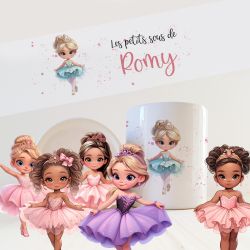 Tirelire  enfant avec prénom, danseuse au choix