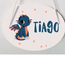 Plaque de porte chambre d'enfant personnalisable - Dragon