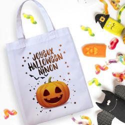 Tote bag enfant personnalisé Halloween Citrouille