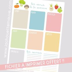 GRATUIT ***A IMPRIMER***Menu de la semaine