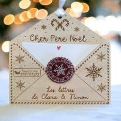 Enveloppe bois pour lettre du Père Noël