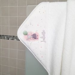 Cape de bain personnalisée en éponge | pour enfant | avec prénom | modèle Souris 2