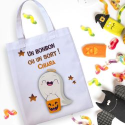 Tote bag enfant personnalisé Halloween Fantôme