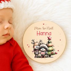 Plaque en bois bois imprimée Mon 1er Noël