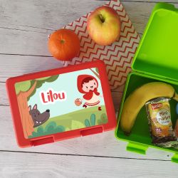 Boîte à goûter personnalisée Petit chaperon rouge