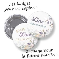 Badges EVJF rond grand format en métal - modèle Line| sweet