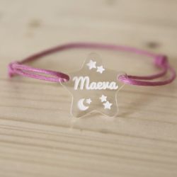 Bracelet gravé enfant personnalisable Etoile