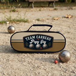 Pochette Pétanque personnalisée, Team carreau | Cadeau Papy | Cadeau Papa