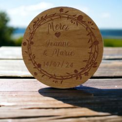 Magnets Remerciement | Mariage | en bois Champêtre