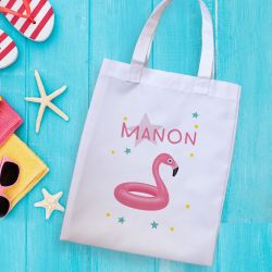 Tote bag enfant personnalisé Flamand rose