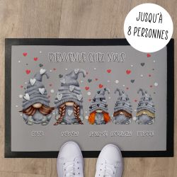 Tapis de porte personnalisé famille Gnomes