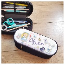 Trousse à crayons personnalisable, Alice aux pays des merveilles