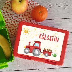 Boîte à goûter personnalisée Tracteur