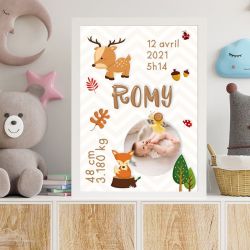 Affiche de naissance personnalisée Forest