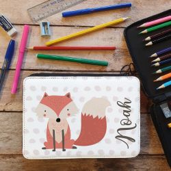 Trousse remplie crayons feutres personnalisée Renard