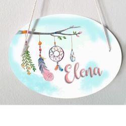 Plaque de porte chambre d'enfant personnalisable - modèle Elena