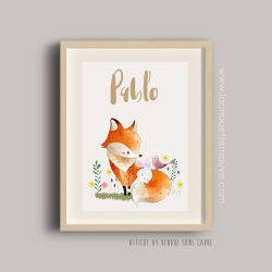 Affiche à encadrer pour chambre d'enfant - Pablo - Renard