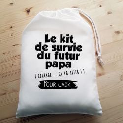 Grande pochette pour jeune ou futur papa - Kit de survie - Boîte à papa|Courage