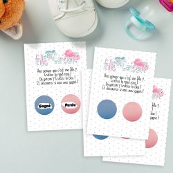 Mini carte à gratter Fille ou garçon" Gagné / Perdu|annonce sexe du bebe