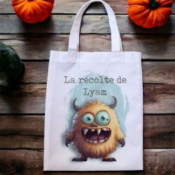 Tote bag enfant personnalisé Monstre halloween